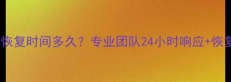 闪迪数据恢复时间多久专业团队24小时响应恢复步骤全