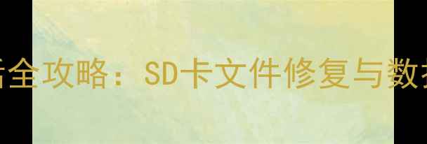图片 闪迪数据恢复激活全攻略：SD卡文件修复与数据抢救的终极指南
