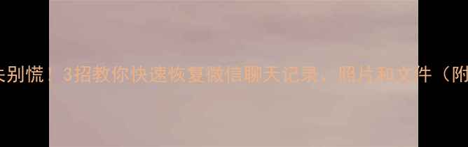 图片 闲鱼数据丢失别慌！3招教你快速恢复微信聊天记录、照片和文件（附详细教程）1