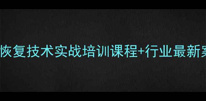 零基础必看电脑数据恢复技术实战培训课程行业最新案例附免费工具包