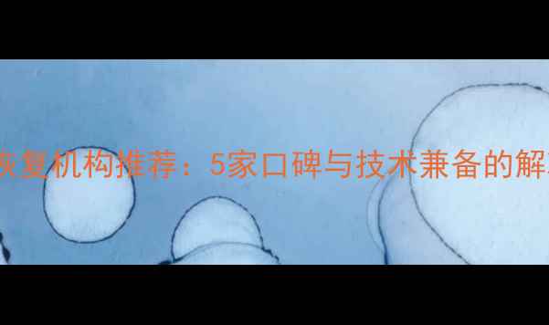 图片 青岛专业数据恢复机构推荐：5家口碑与技术兼备的解决方案服务商2