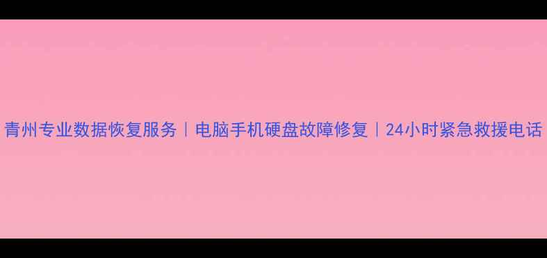 图片 青州专业数据恢复服务｜电脑手机硬盘故障修复｜24小时紧急救援电话