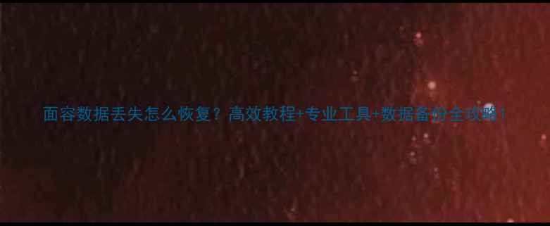 面容数据丢失怎么恢复高效教程专业工具数据备份全攻略
