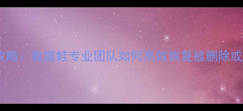 图片 音频文件修复全攻略：数据蛙专业团队如何高效恢复被删除或损坏的音频数据2