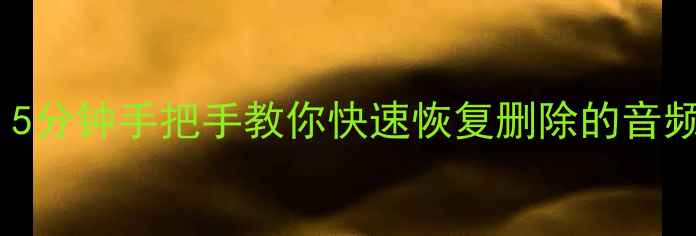 图片 音频文件误删别慌张！5分钟手把手教你快速恢复删除的音频数据（附详细教程）2