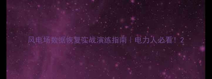 风电场数据恢复实战演练指南电力人必看