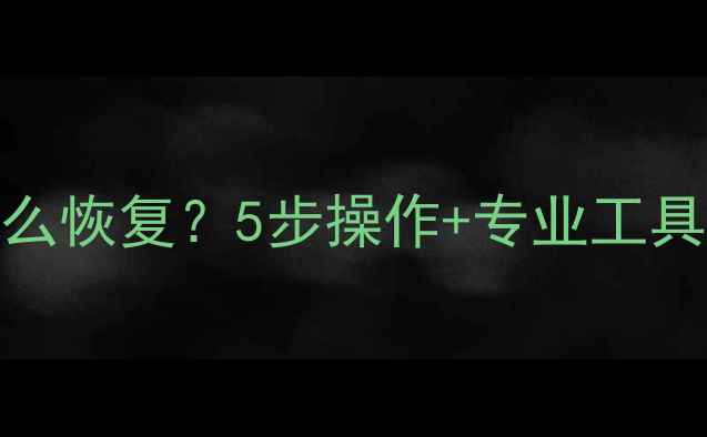 图片 飞思目录数据丢失怎么恢复？5步操作+专业工具指南（附详细教程）