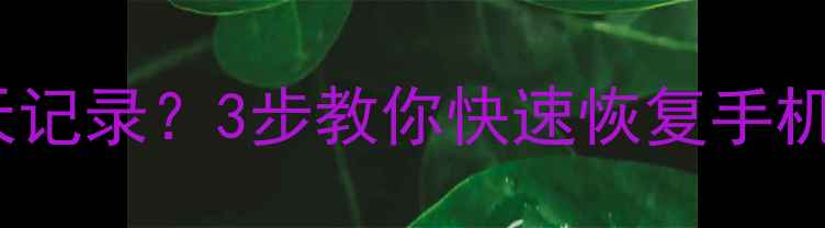 图片 骚扰电话误删照片聊天记录？3步教你快速恢复手机数据（附详细教程）1