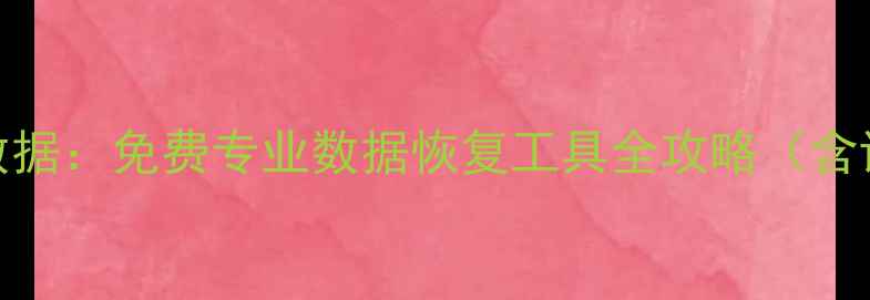 图片 高效修复光盘数据：免费专业数据恢复工具全攻略（含详细操作指南）