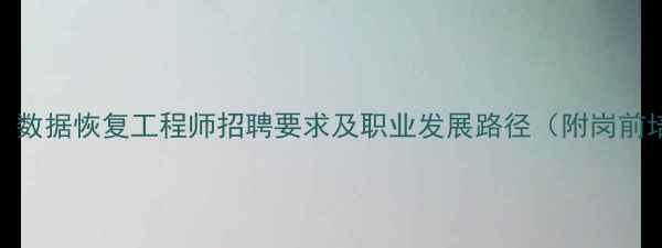 图片 高薪急聘！数据恢复工程师招聘要求及职业发展路径（附岗前培训手册）
