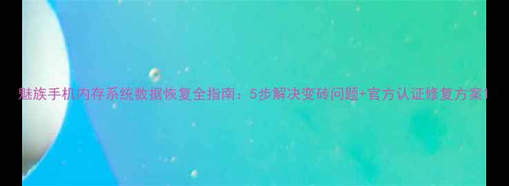 图片 魅族手机内存系统数据恢复全指南：5步解决变砖问题+官方认证修复方案1