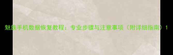 图片 魅族手机数据恢复教程：专业步骤与注意事项（附详细指南）1