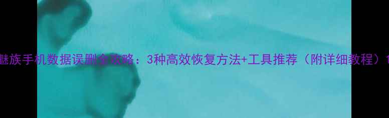 图片 魅族手机数据误删全攻略：3种高效恢复方法+工具推荐（附详细教程）1