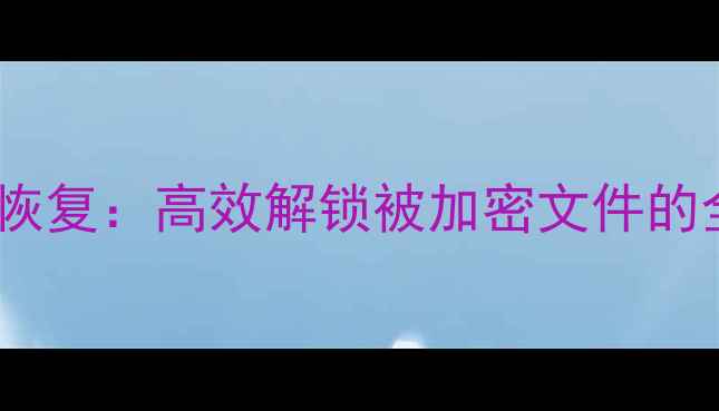 图片 麦咖啡加密数据恢复：高效解锁被加密文件的全流程解决方案2