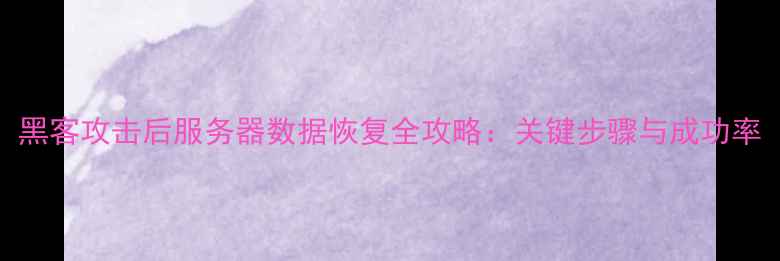 图片 黑客攻击后服务器数据恢复全攻略：关键步骤与成功率
