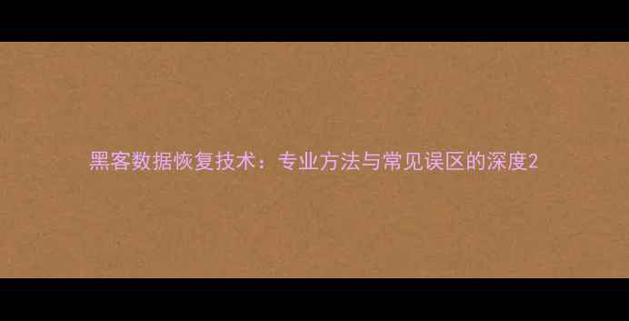 图片 黑客数据恢复技术：专业方法与常见误区的深度2