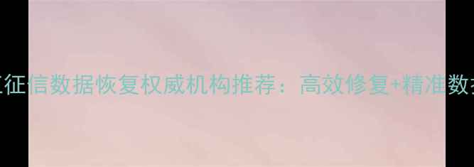黑龙江征信数据恢复权威机构推荐高效修复精准数据保障