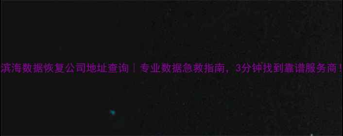 滨海数据恢复公司地址查询专业数据急救指南3分钟找到靠谱服务商