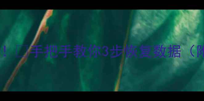 图片 🌟分区丢失别慌！🔥手把手教你3步恢复数据（附详细教程）🌟1