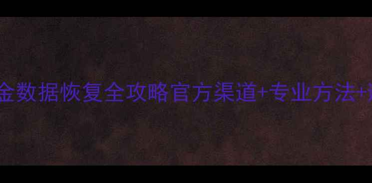 图片 🌟南京公积金数据恢复全攻略官方渠道+专业方法+避坑指南🌟2