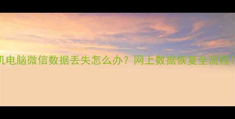 图片 🌟手机电脑微信数据丢失怎么办？网上数据恢复全流程！💻📱