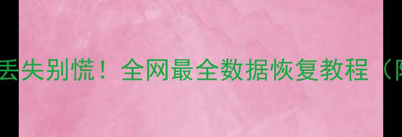 手机电脑文件丢失别慌全网最全数据恢复教程附实操步骤