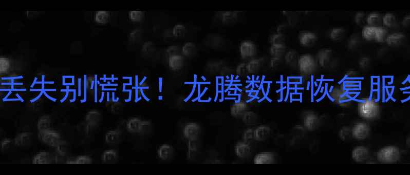 数据丢失别慌张龙腾数据恢复服务全