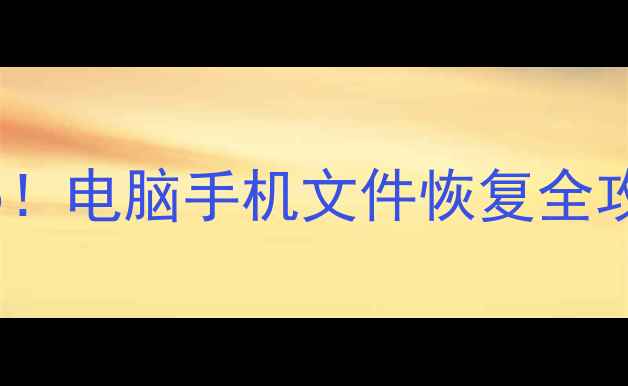 图片 🌟数据恢复软件推荐TOP5！电脑手机文件恢复全攻略（附免费试用教程）2