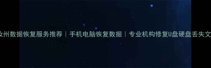 图片 🌟汝州数据恢复服务推荐｜手机电脑恢复数据｜专业机构修复U盘硬盘丢失文件1