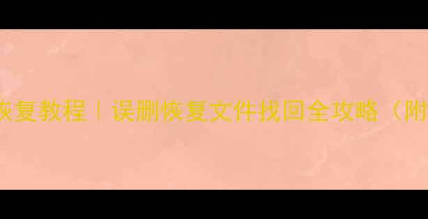 图片 💡WPS数据恢复教程｜误删恢复文件找回全攻略（附详细步骤）