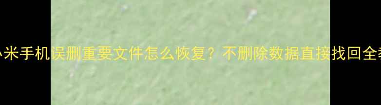 图片 💡小米手机误删重要文件怎么恢复？不删除数据直接找回全教程