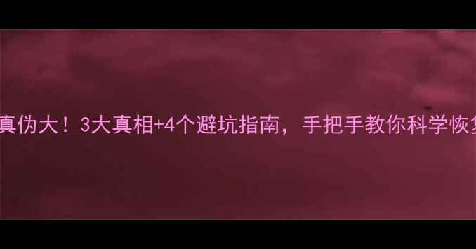 图片 💡数据恢复真伪大！3大真相+4个避坑指南，手把手教你科学恢复重要文件1