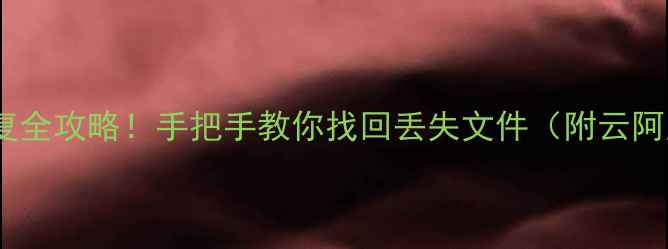 图片 💥云空间数据恢复全攻略！手把手教你找回丢失文件（附云阿里云恢复教程）2