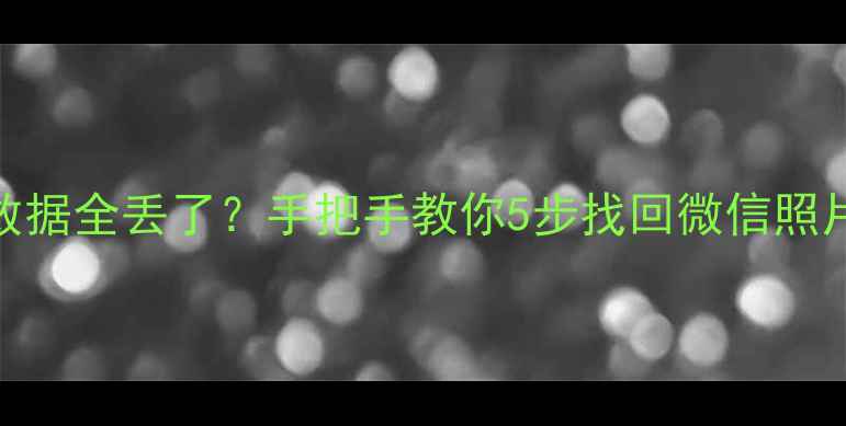 安卓手机数据全丢了手把手教你5步找回微信照片聊天记录
