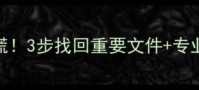 手机电脑U盘数据丢失别慌3步找回重要文件专业恢复指南附免费工具
