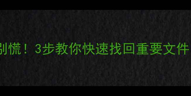 图片 💥手机电脑数据丢失别慌！3步教你快速找回重要文件（附详细存放路径）1