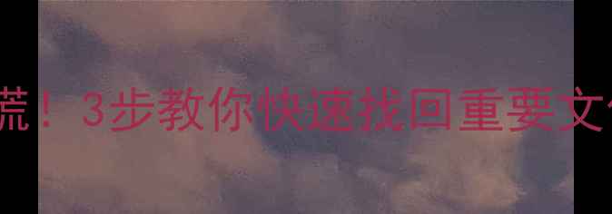 图片 💥手机电脑数据丢失别慌！3步教你快速找回重要文件（附详细存放路径）2