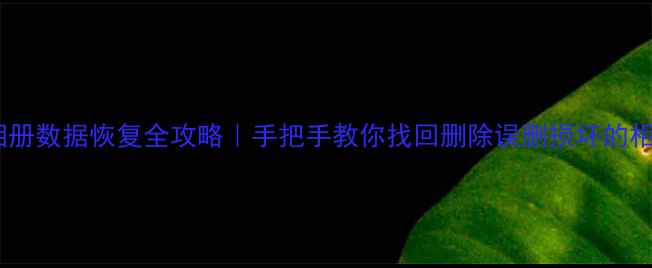 手机相册数据恢复全攻略手把手教你找回删除误删损坏的相册照片