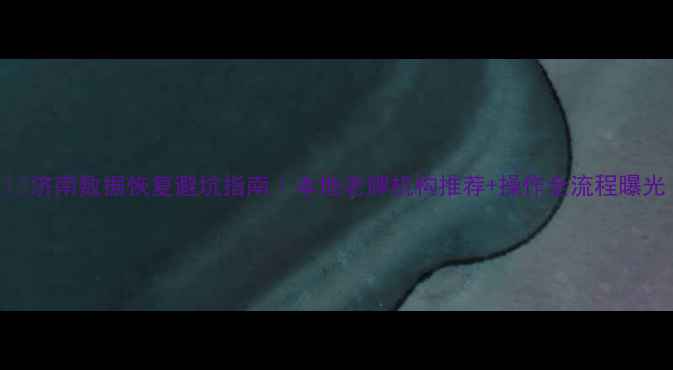 图片 💥济南数据恢复避坑指南｜本地老牌机构推荐+操作全流程曝光