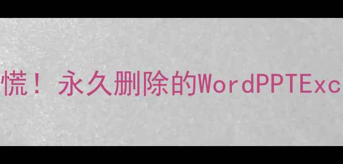 电脑死机文件丢失别慌永久删除的WordPPTExcel一键找回神器来了