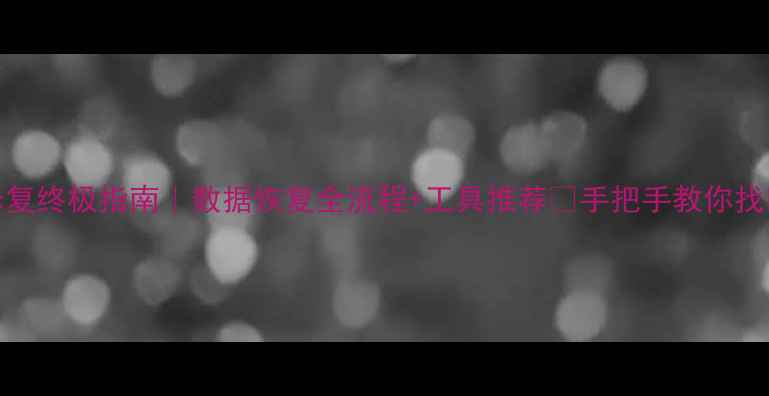 Excel文件修复终极指南数据恢复全流程工具推荐手把手教你找回重要工作