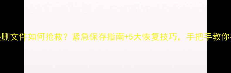 OA办公系统误删文件如何抢救紧急保存指南5大恢复技巧手把手教你找回重要数据