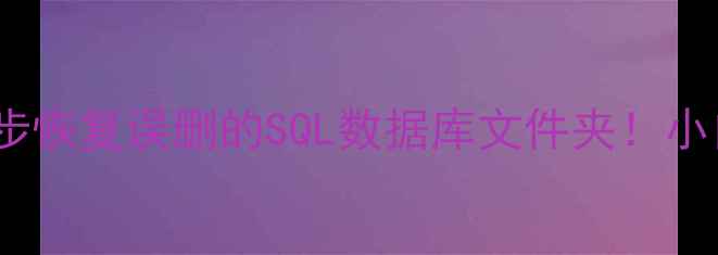 手把手教你5步恢复误删的SQL数据库文件夹小白也能轻松搞定