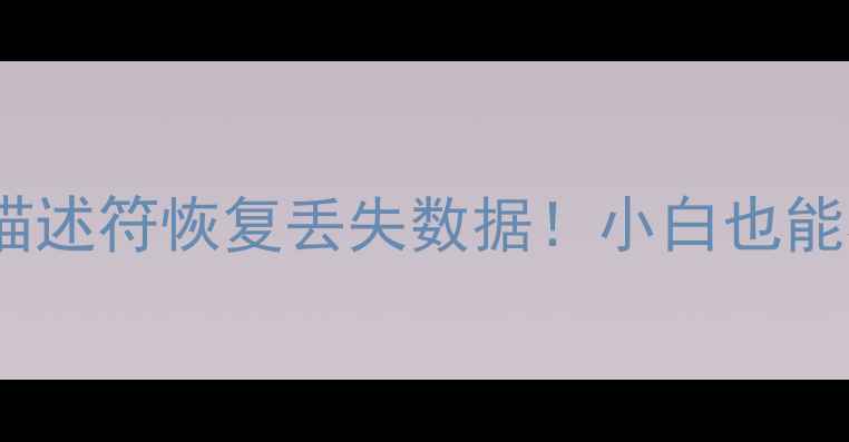手把手教你用文件描述符恢复丢失数据小白也能看懂的数据恢复教程