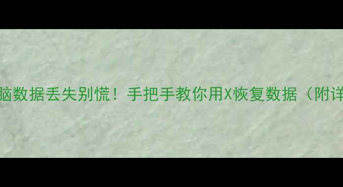 图片 💻手机电脑数据丢失别慌！手把手教你用X恢复数据（附详细教程）