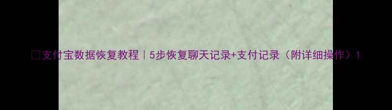 图片 💻支付宝数据恢复教程｜5步恢复聊天记录+支付记录（附详细操作）1