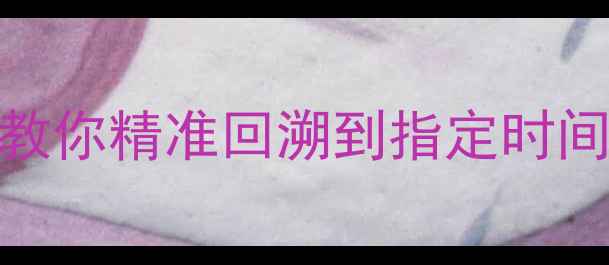 数据恢复全攻略手把手教你精准回溯到指定时间点的文件附免费工具包