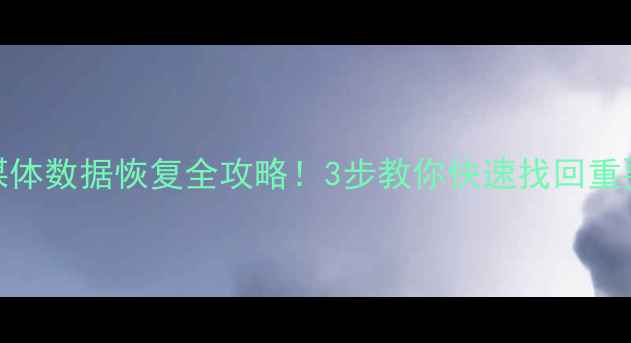 U盘无媒体数据恢复全攻略3步教你快速找回重要文件
