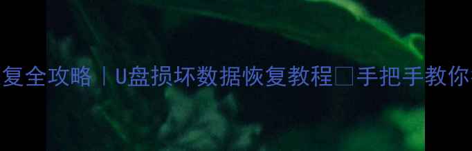 优盘数据恢复全攻略U盘损坏数据恢复教程手把手教你找回重要文件