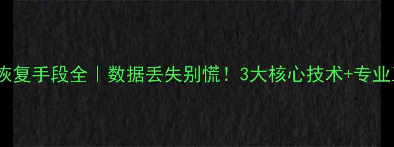 图片 💾大数据恢复手段全｜数据丢失别慌！3大核心技术+专业工具推荐2